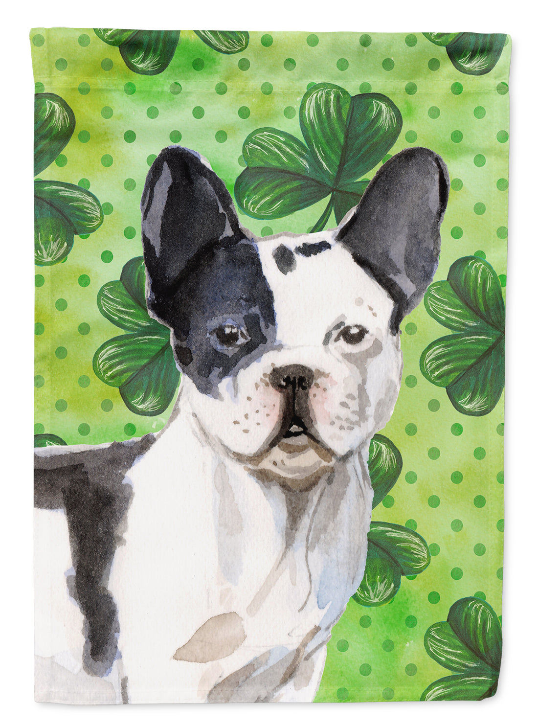 Black White French Bulldog St. Patrick's Garden Flag Mailbox Decorative Yard Banner Outside Patio Artwork for Flower Beds, Garden Size, Multicolor