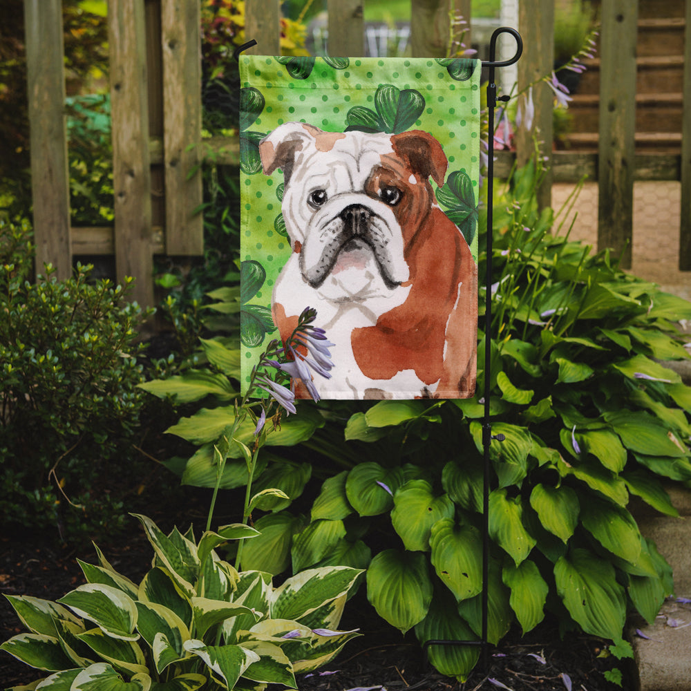 English Bulldog St. Patrick's Garden Flag Mailbox Decorative Yard Banner Outside Patio Artwork for Flower Beds, Garden Size, Multicolor