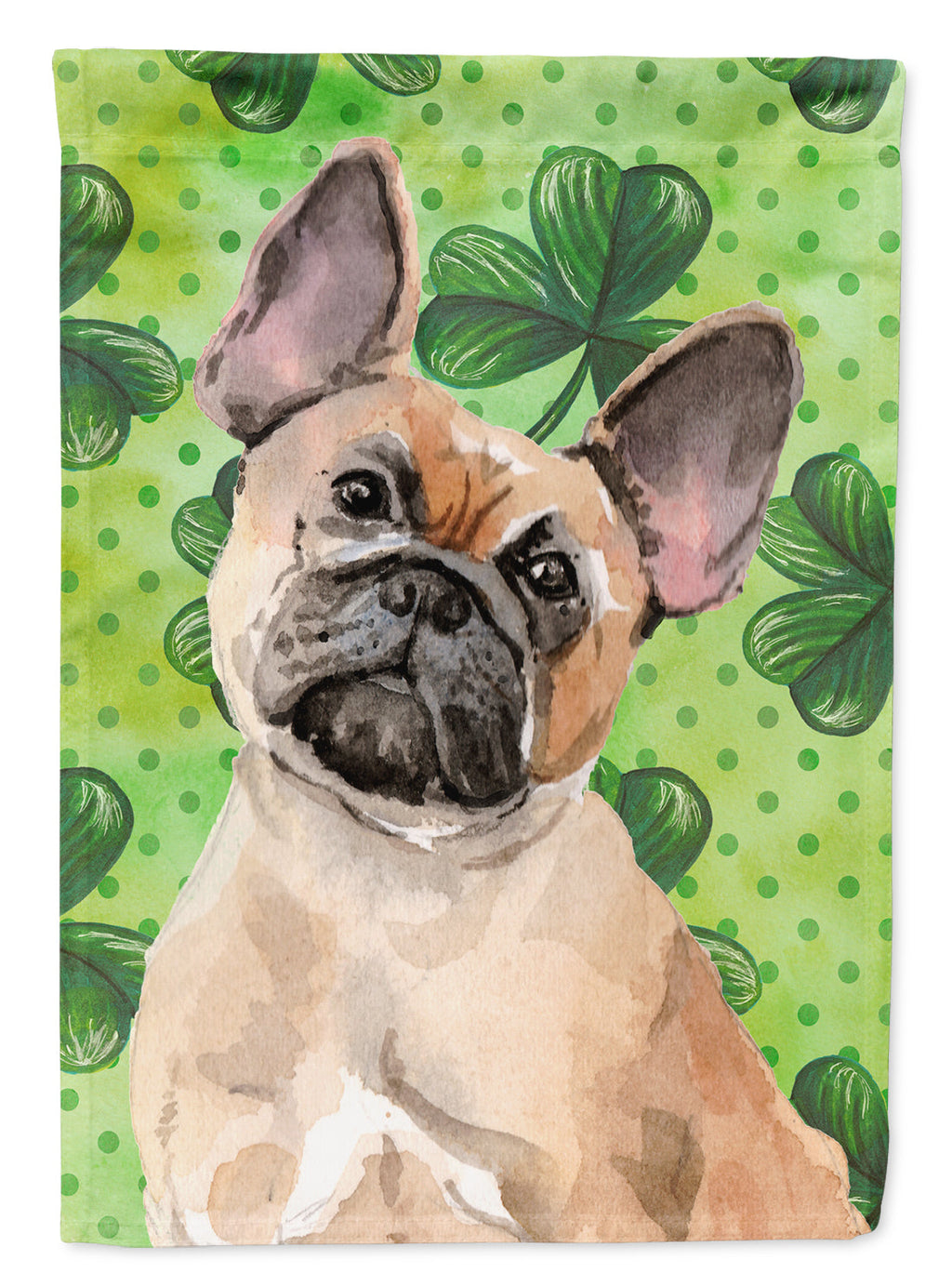 Fawn French Bulldog St. Patrick's Garden Flag Mailbox Decorative Yard Banner Outside Patio Artwork for Flower Beds, Garden Size, Multicolor