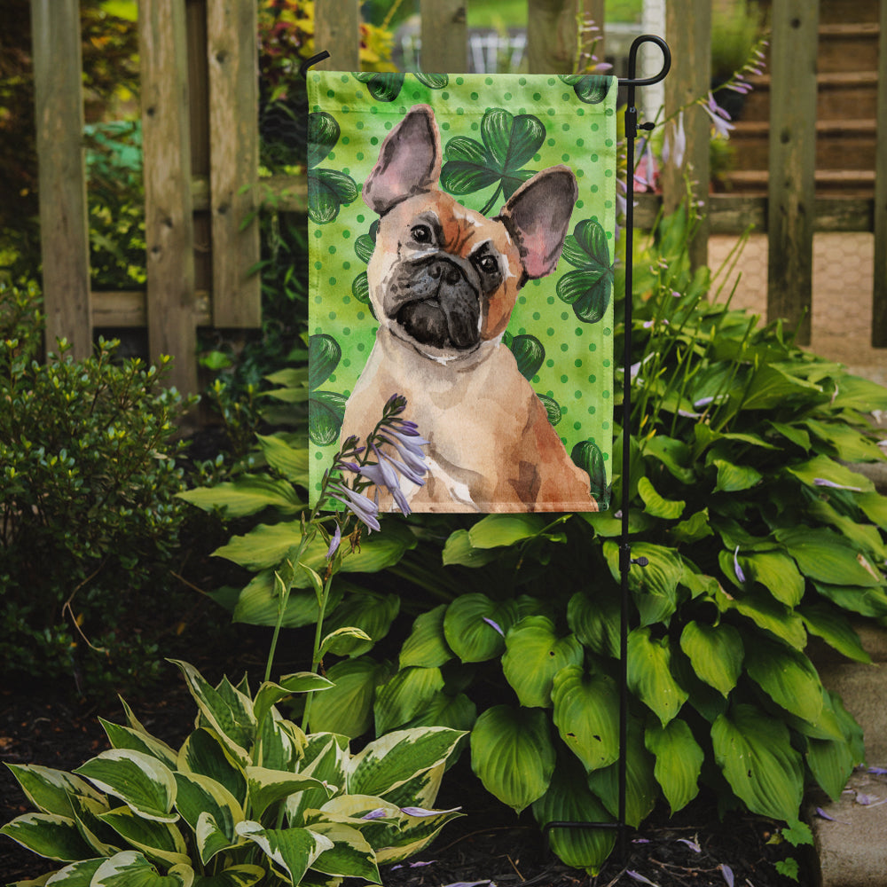 Fawn French Bulldog St. Patrick's Garden Flag Mailbox Decorative Yard Banner Outside Patio Artwork for Flower Beds, Garden Size, Multicolor