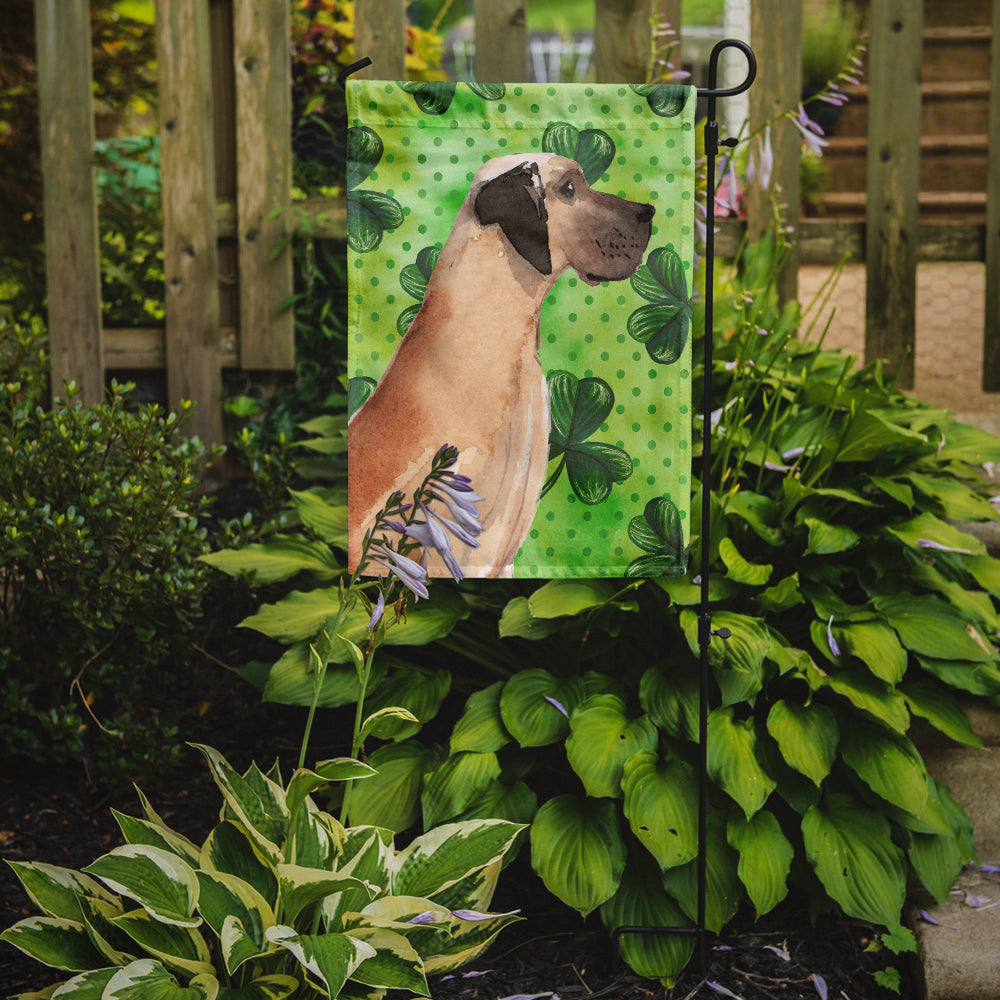 Fawn Natural Great Dane St. Patrick's Garden Flag Mailbox Decorative Yard Banner Outside Patio Artwork for Flower Beds, Garden Size, Multicolor