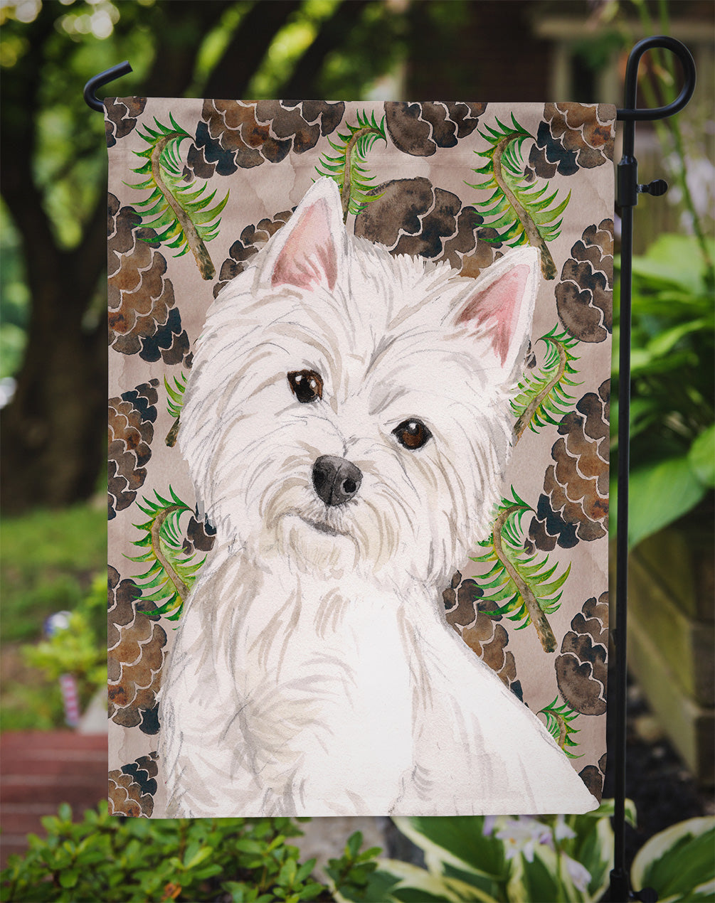 Westie Pine Cones Garden Flag Mailbox Decorative Yard Banner Outside Patio Artwork for Flower Beds, Garden Size, Multicolor