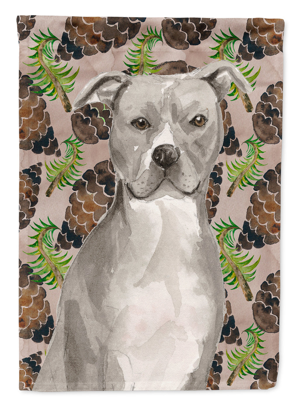 Staffordshire Bull Terrier Pine Cones Garden Flag Mailbox Decorative Yard Banner Outside Patio Artwork for Flower Beds, Garden Size, Multicolor