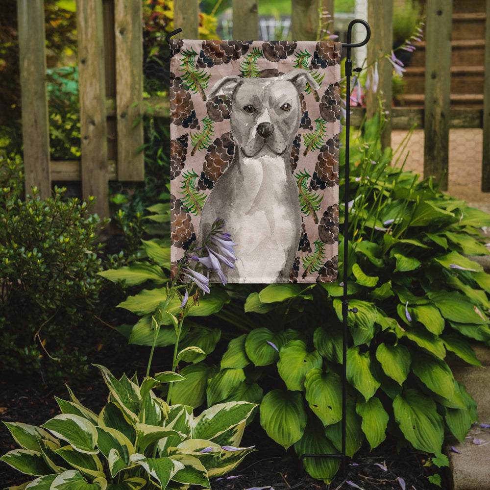 Staffordshire Bull Terrier Pine Cones Garden Flag Mailbox Decorative Yard Banner Outside Patio Artwork for Flower Beds, Garden Size, Multicolor