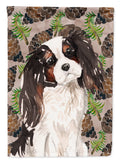 Tricolor Cavalier Spaniel Pine Cones House Flag 28x40 Porch Sleeve Pole Decorative Outside Yard Banner Artwork Wall Hanging, Polyester