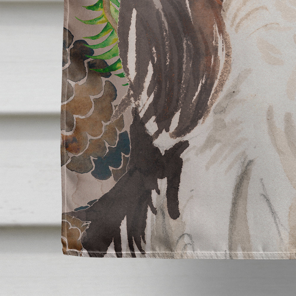 Tricolor Cavalier Spaniel Pine Cones House Flag 28x40 Porch Sleeve Pole Decorative Outside Yard Banner Artwork Wall Hanging, Polyester