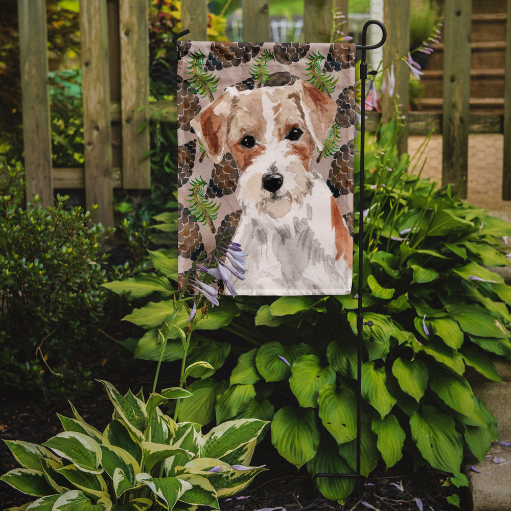 Wire Hair Jack Russell Pine Cones Garden Flag Mailbox Decorative Yard Banner Outside Patio Artwork for Flower Beds, Garden Size, Multicolor