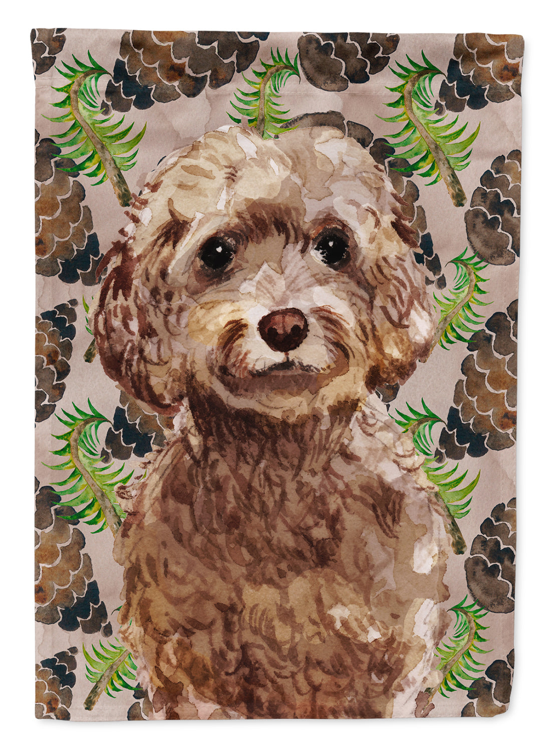 Brown Cockapoo Pine Cones Garden Flag Mailbox Decorative Yard Banner Outside Patio Artwork for Flower Beds, Garden Size, Multicolor
