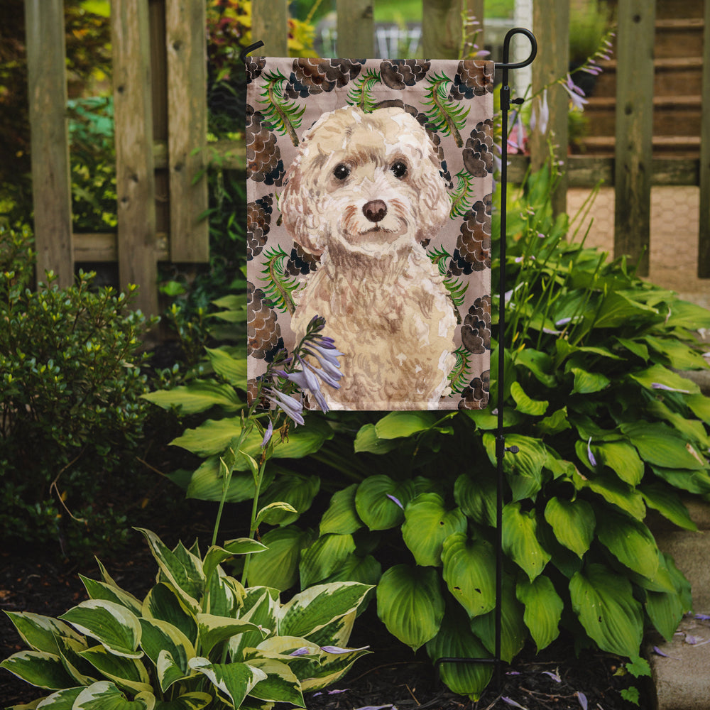 Champagne Cockapoo Pine Cones Garden Flag Mailbox Decorative Yard Banner Outside Patio Artwork for Flower Beds, Garden Size, Multicolor