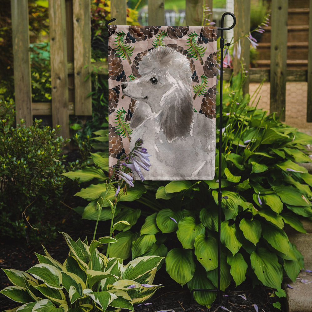 Grey Standard Poodle Pine Cones Garden Flag Mailbox Decorative Yard Banner Outside Patio Artwork for Flower Beds, Garden Size, Multicolor