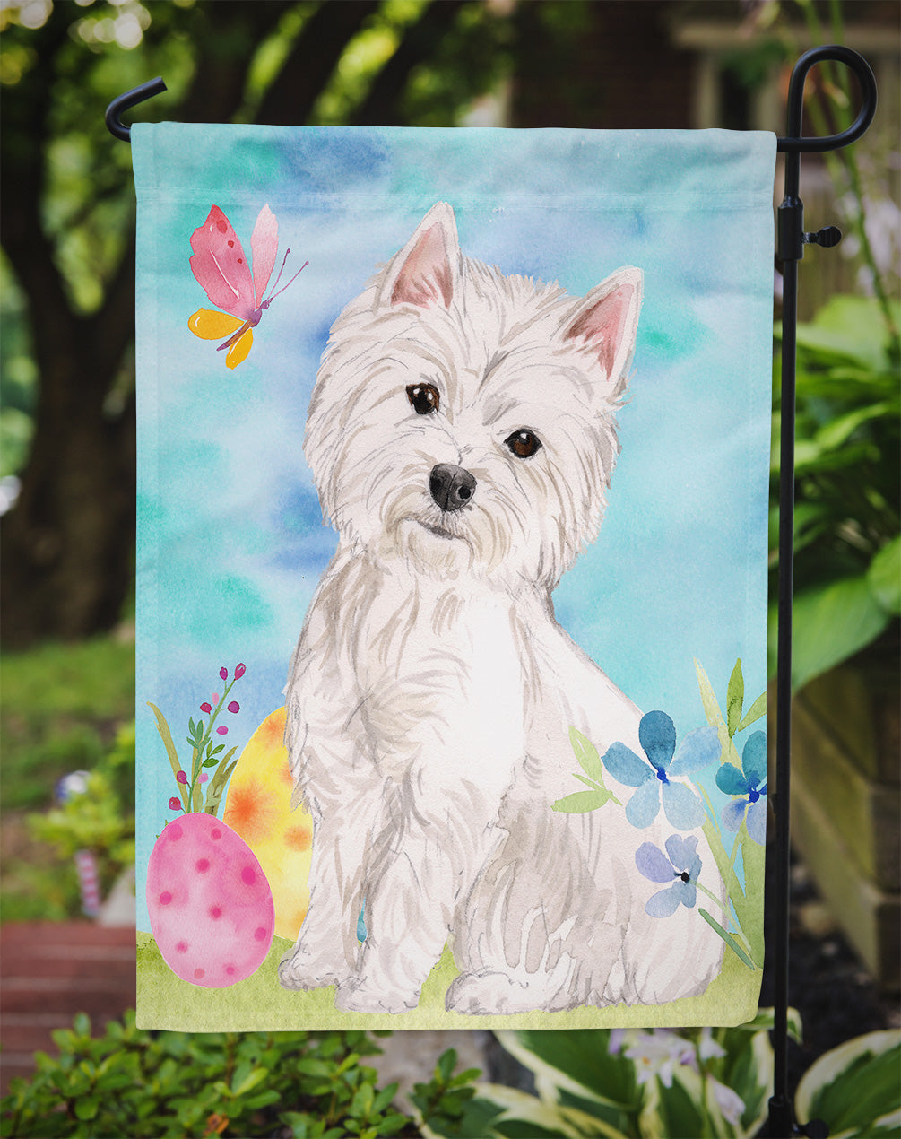 Westie Easter Garden Flag Mailbox Decorative Yard Banner Outside Patio Artwork for Flower Beds, Garden Size, Multicolor
