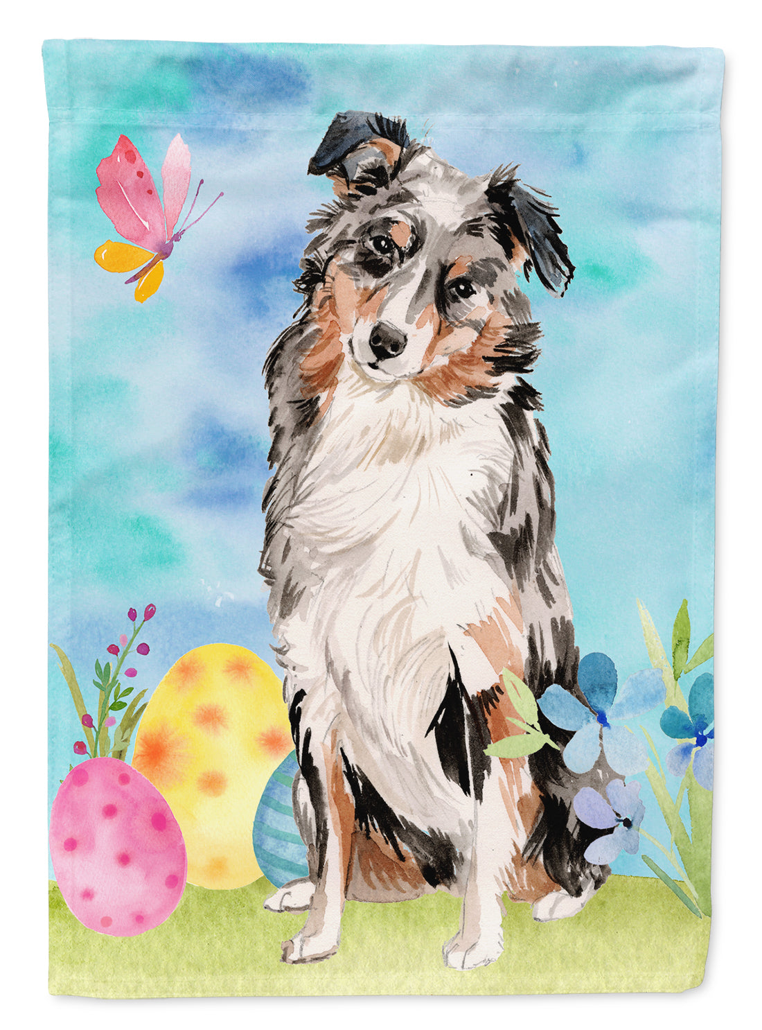 Australian Shepherd Easter Garden Flag Mailbox Decorative Yard Banner Outside Patio Artwork for Flower Beds, Garden Size, Multicolor