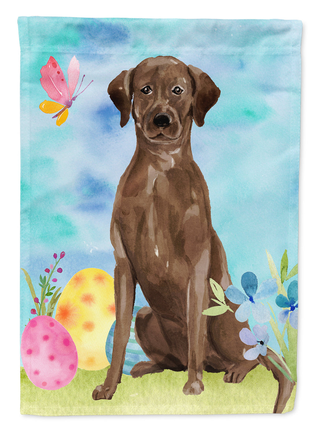 Chocolate Labrador Easter Garden Flag Mailbox Decorative Yard Banner Outside Patio Artwork for Flower Beds, Garden Size, Multicolor