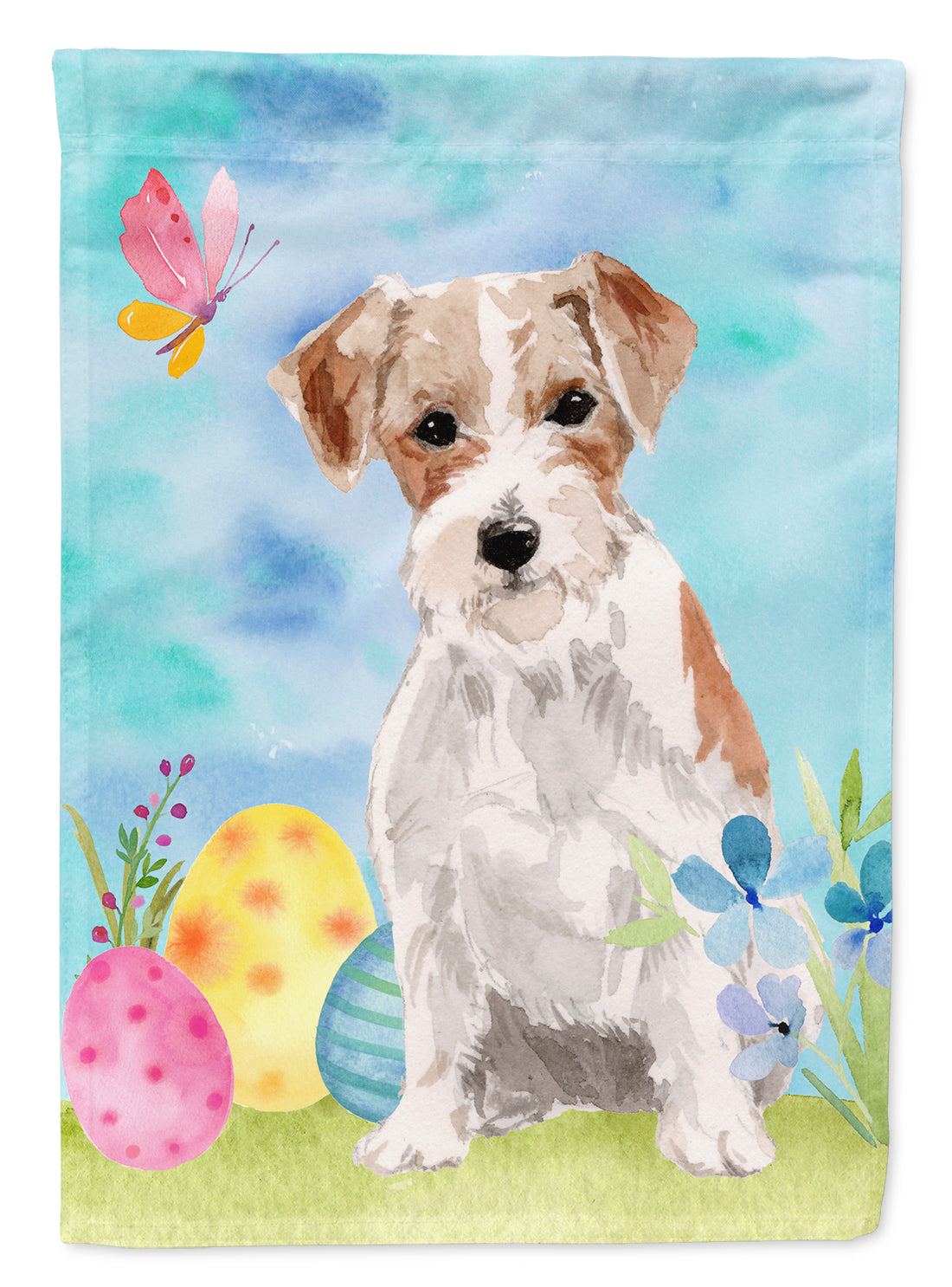 Wire Hair Jack Russell Easter Garden Flag Mailbox Decorative Yard Banner Outside Patio Artwork for Flower Beds, Garden Size, Multicolor