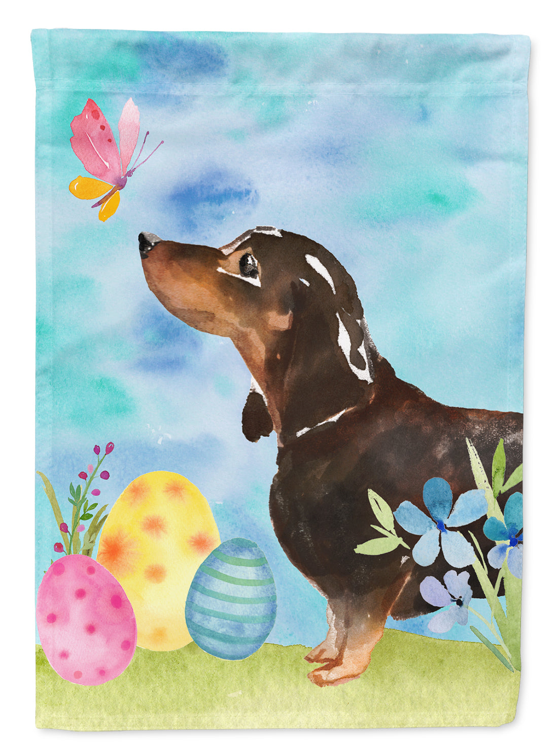 Black and Tan Dachshund Easter Garden Flag Mailbox Decorative Yard Banner Outside Patio Artwork for Flower Beds, Garden Size, Multicolor