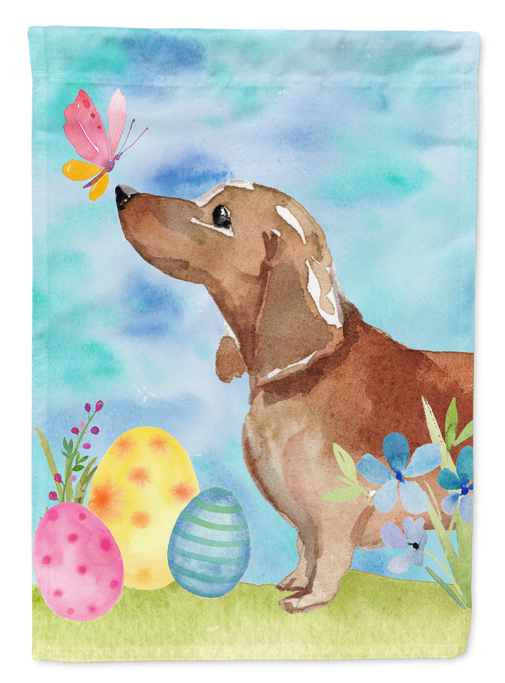 Red Tan Dachshund Easter Garden Flag Mailbox Decorative Yard Banner Outside Patio Artwork for Flower Beds, Garden Size, Multicolor