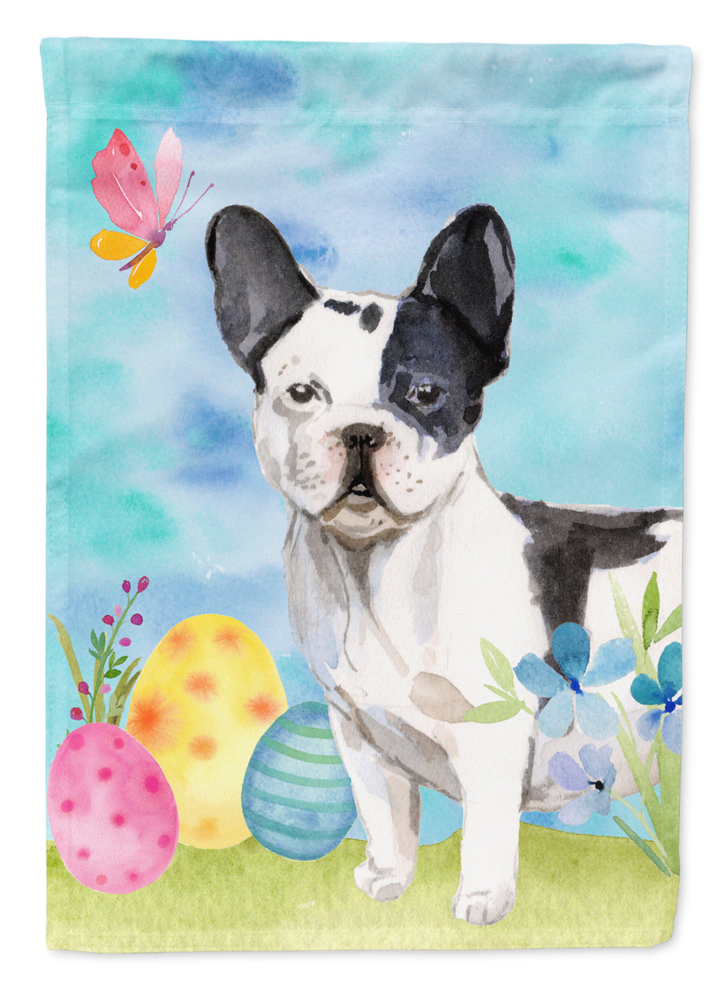 Black White French Bulldog Easter Garden Flag Mailbox Decorative Yard Banner Outside Patio Artwork for Flower Beds, Garden Size, Multicolor