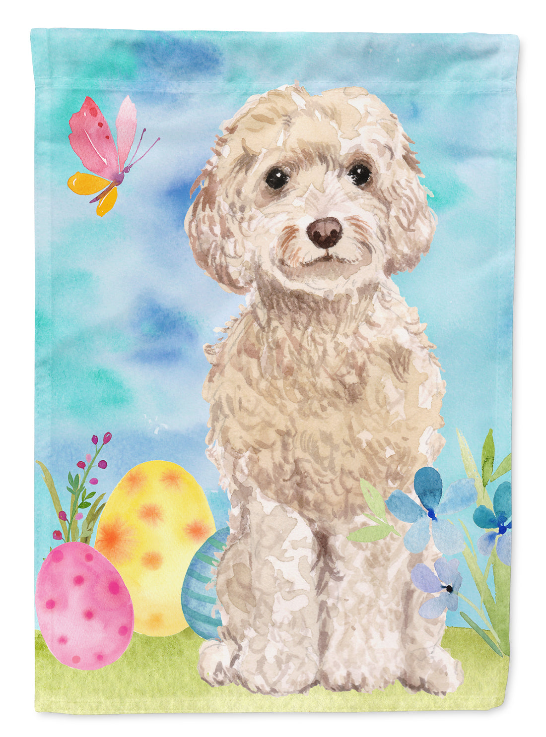 Champagne Cockapoo Easter Garden Flag Mailbox Decorative Yard Banner Outside Patio Artwork for Flower Beds, Garden Size, Multicolor