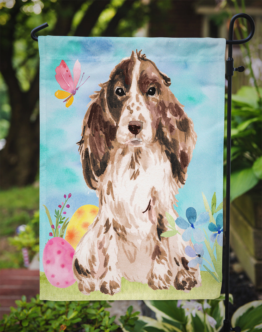 Brown Parti Easter Garden Flag Mailbox Decorative Yard Banner Outside Patio Artwork for Flower Beds, Garden Size, Multicolor