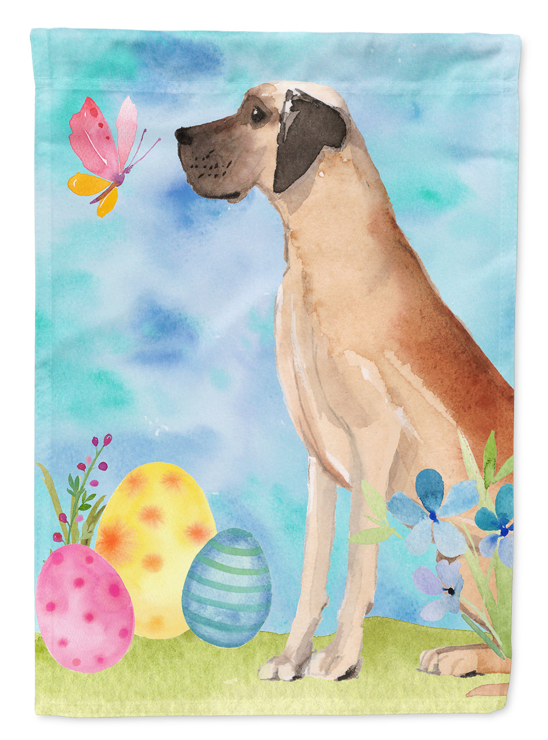 Fawn Natural Great Dane Easter Garden Flag Mailbox Decorative Yard Banner Outside Patio Artwork for Flower Beds, Garden Size, Multicolor