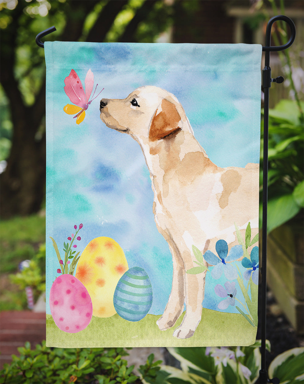 Yellow Labrador #2 Easter Garden Flag Mailbox Decorative Yard Banner Outside Patio Artwork for Flower Beds, Garden Size, Multicolor