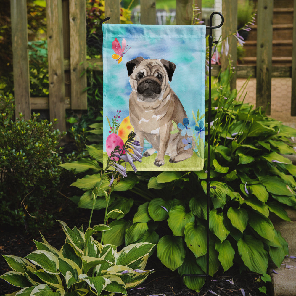 Fawn Pug Easter Garden Flag Mailbox Decorative Yard Banner Outside Patio Artwork for Flower Beds, Garden Size, Multicolor