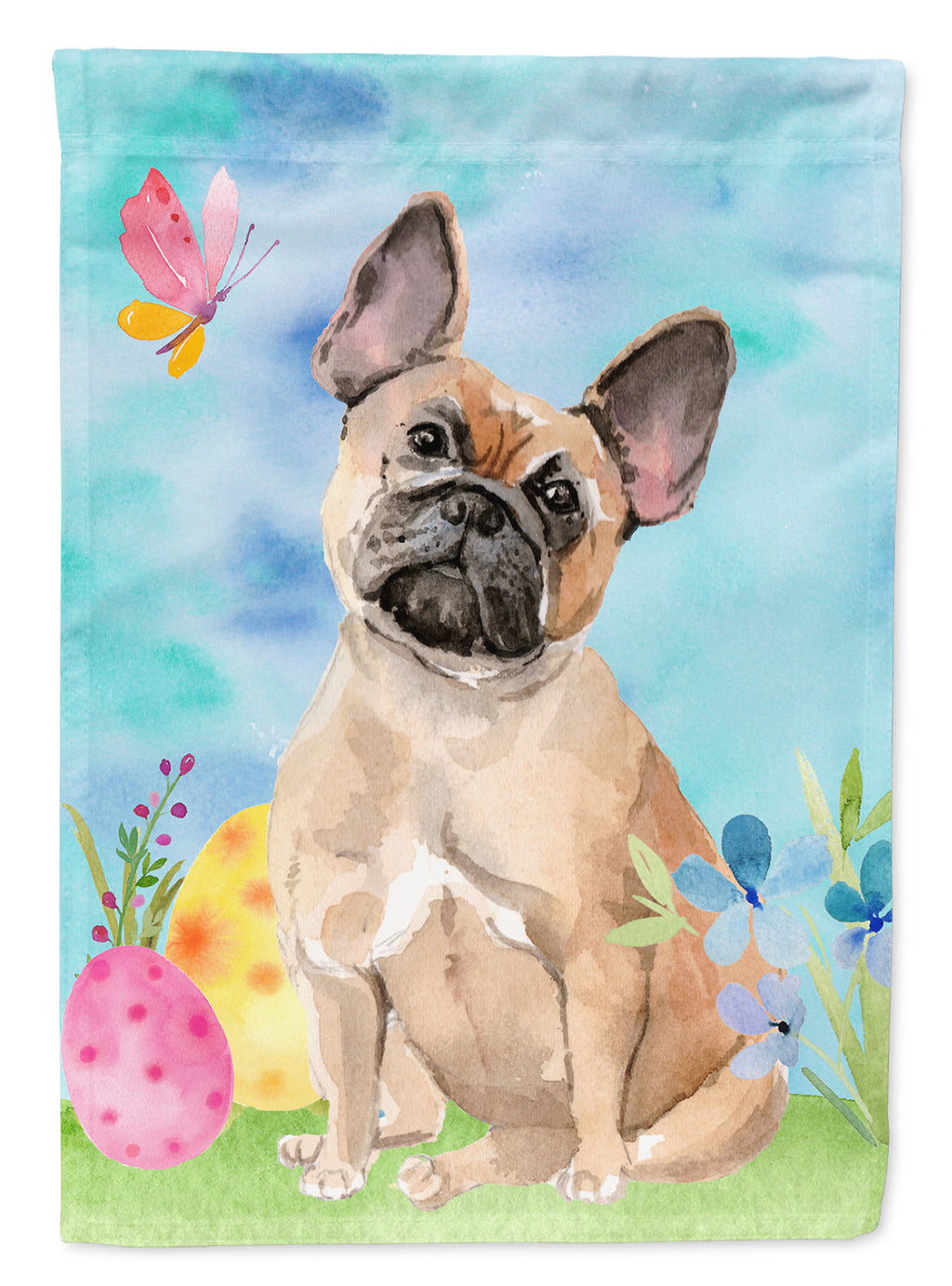 Fawn French Bulldog Easter Garden Flag Mailbox Decorative Yard Banner Outside Patio Artwork for Flower Beds, Garden Size, Multicolor