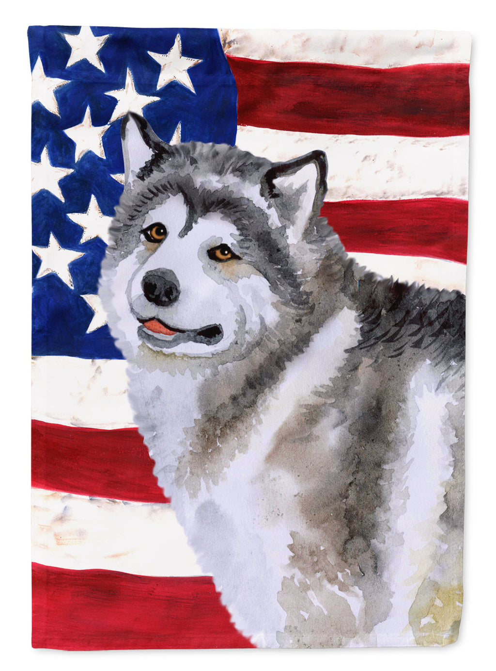 Alaskan Malamute Patriotic Garden Flag Mailbox Decorative Yard Banner Outside Patio Artwork for Flower Beds, Garden Size, Multicolor