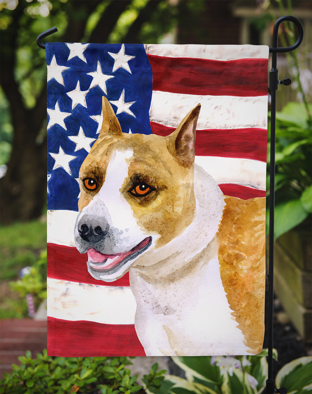 American Staffordshire Patriotic Garden Flag Mailbox Decorative Yard Banner Outside Patio Artwork for Flower Beds, Garden Size, Multicolor
