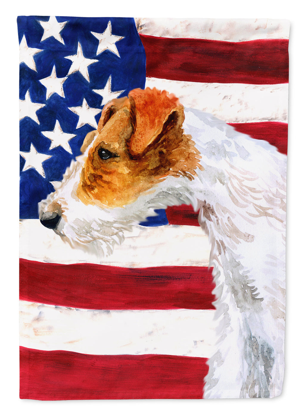 Fox Terrier Patriotic Garden Flag Mailbox Decorative Yard Banner Outside Patio Artwork for Flower Beds, Garden Size, Multicolor