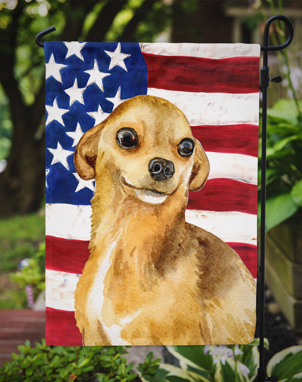 Chihuahua Patriotic Garden Flag Mailbox Decorative Yard Banner Outside Patio Artwork for Flower Beds, Garden Size, Multicolor