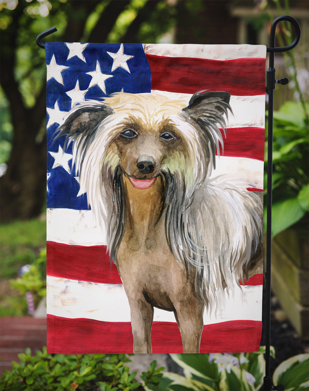 Chinese Crested Patriotic Garden Flag Mailbox Decorative Yard Banner Outside Patio Artwork for Flower Beds, Garden Size, Multicolor
