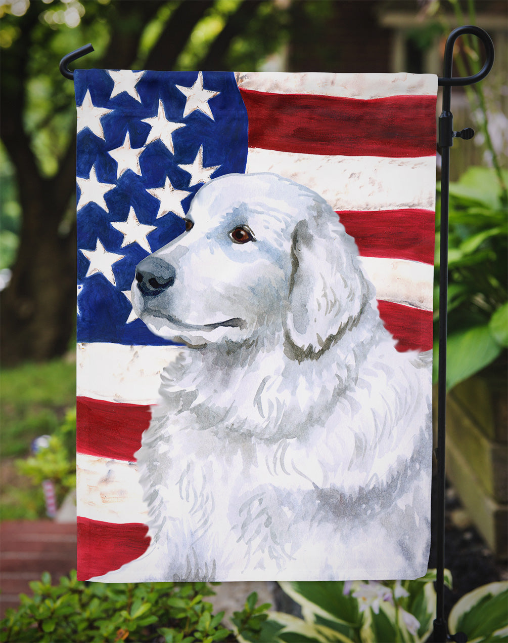 Maremma Sheepdog Patriotic Garden Flag Mailbox Decorative Yard Banner Outside Patio Artwork for Flower Beds, Garden Size, Multicolor