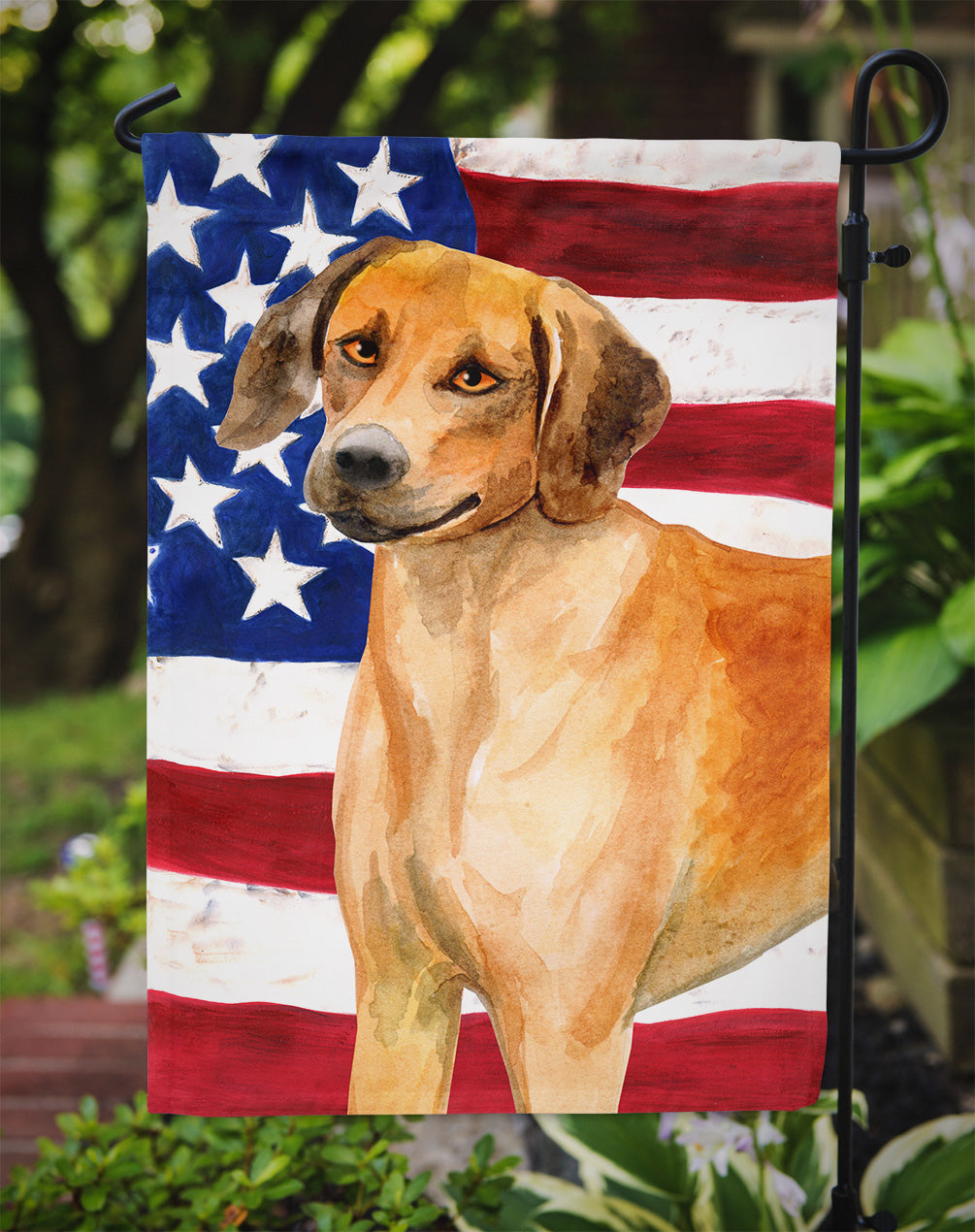 Rhodesian Ridgeback Patriotic Garden Flag Mailbox Decorative Yard Banner Outside Patio Artwork for Flower Beds, Garden Size, Multicolor
