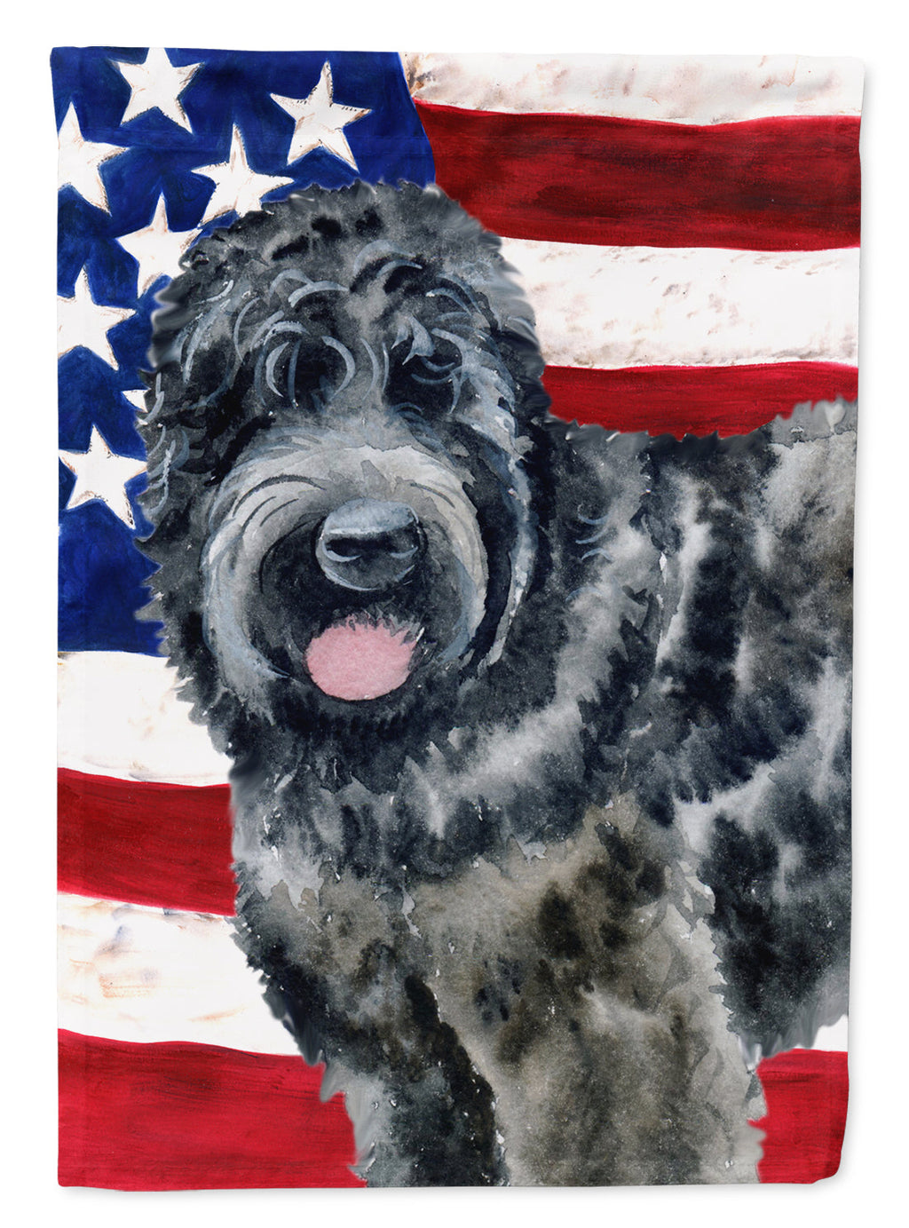 Black Russian Terrier Patriotic Garden Flag Mailbox Decorative Yard Banner Outside Patio Artwork for Flower Beds, Garden Size, Multicolor