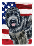 Black Russian Terrier Patriotic Garden Flag Mailbox Decorative Yard Banner Outside Patio Artwork for Flower Beds, Garden Size, Multicolor