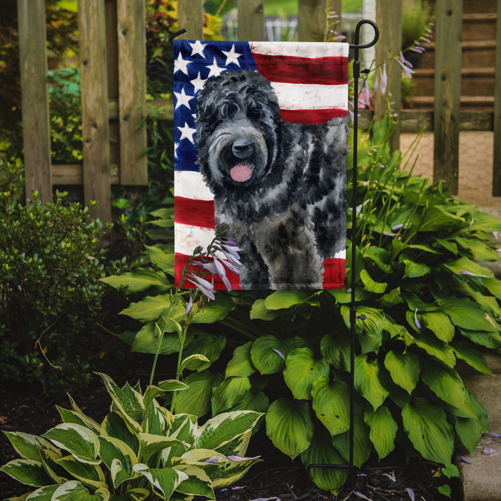 Black Russian Terrier Patriotic Garden Flag Mailbox Decorative Yard Banner Outside Patio Artwork for Flower Beds, Garden Size, Multicolor