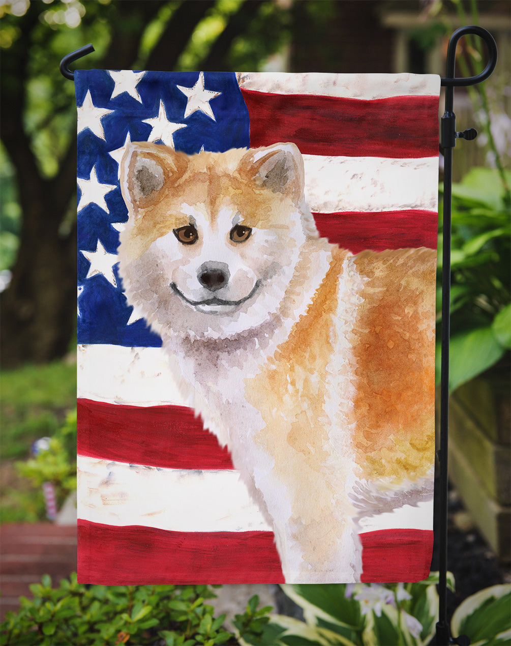 Shiba Inu Patriotic Garden Flag Mailbox Decorative Yard Banner Outside Patio Artwork for Flower Beds, Garden Size, Multicolor