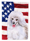 Medium White Poodle Patriotic Garden Flag Mailbox Decorative Yard Banner Outside Patio Artwork for Flower Beds, Garden Size, Multicolor