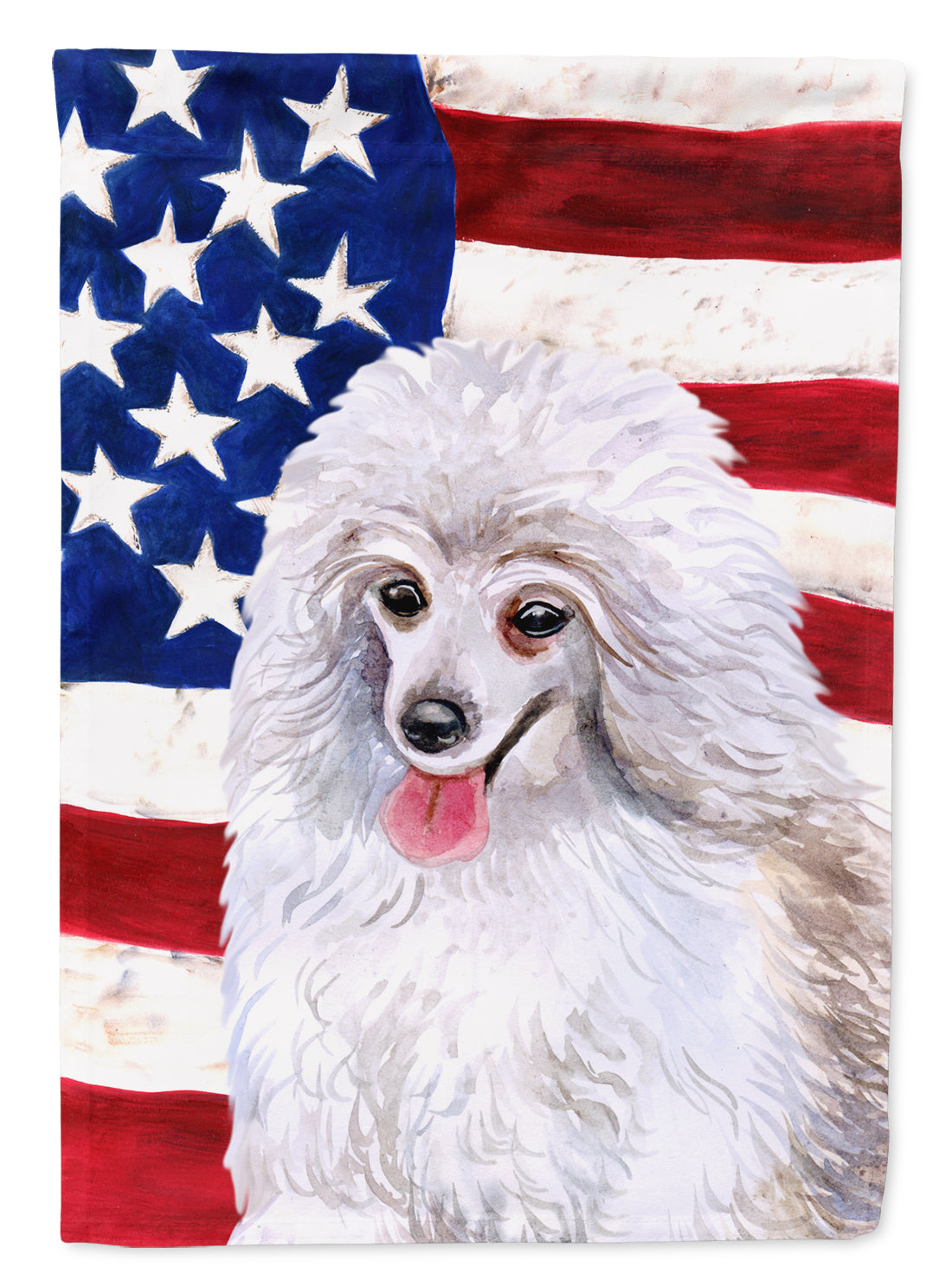 Medium White Poodle Patriotic Garden Flag Mailbox Decorative Yard Banner Outside Patio Artwork for Flower Beds, Garden Size, Multicolor