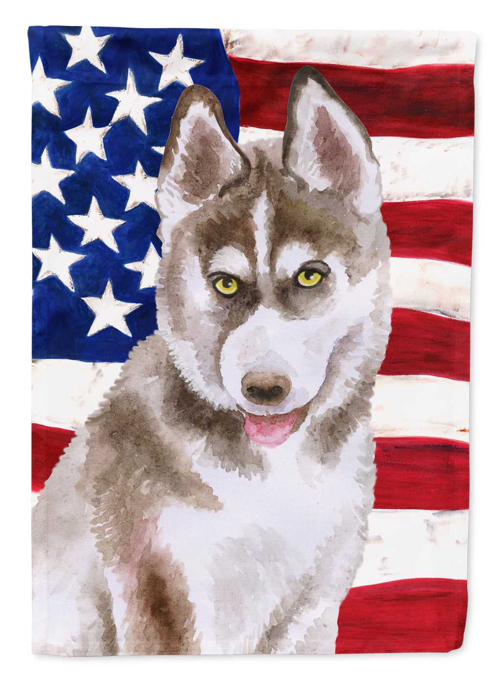Siberian Husky Grey Patriotic Garden Flag Mailbox Decorative Yard Banner Outside Patio Artwork for Flower Beds, Garden Size, Multicolor