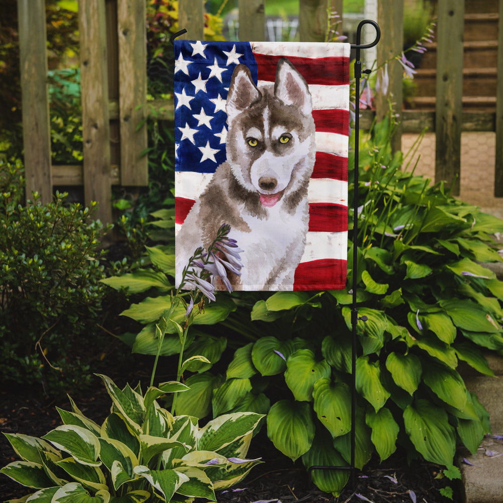 Siberian Husky Grey Patriotic Garden Flag Mailbox Decorative Yard Banner Outside Patio Artwork for Flower Beds, Garden Size, Multicolor