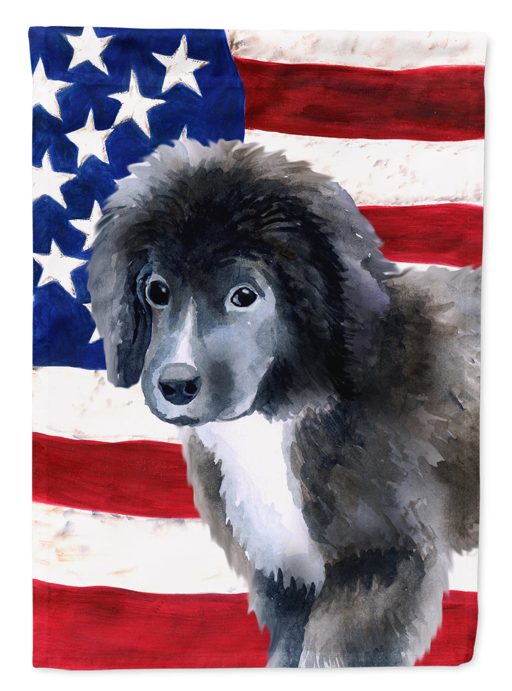 Newfoundland Puppy Patriotic Garden Flag Mailbox Decorative Yard Banner Outside Patio Artwork for Flower Beds, Garden Size, Multicolor