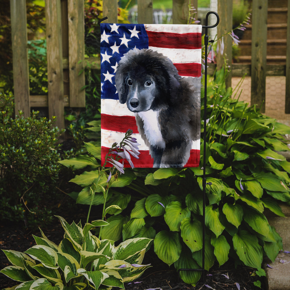 Newfoundland Puppy Patriotic Garden Flag Mailbox Decorative Yard Banner Outside Patio Artwork for Flower Beds, Garden Size, Multicolor