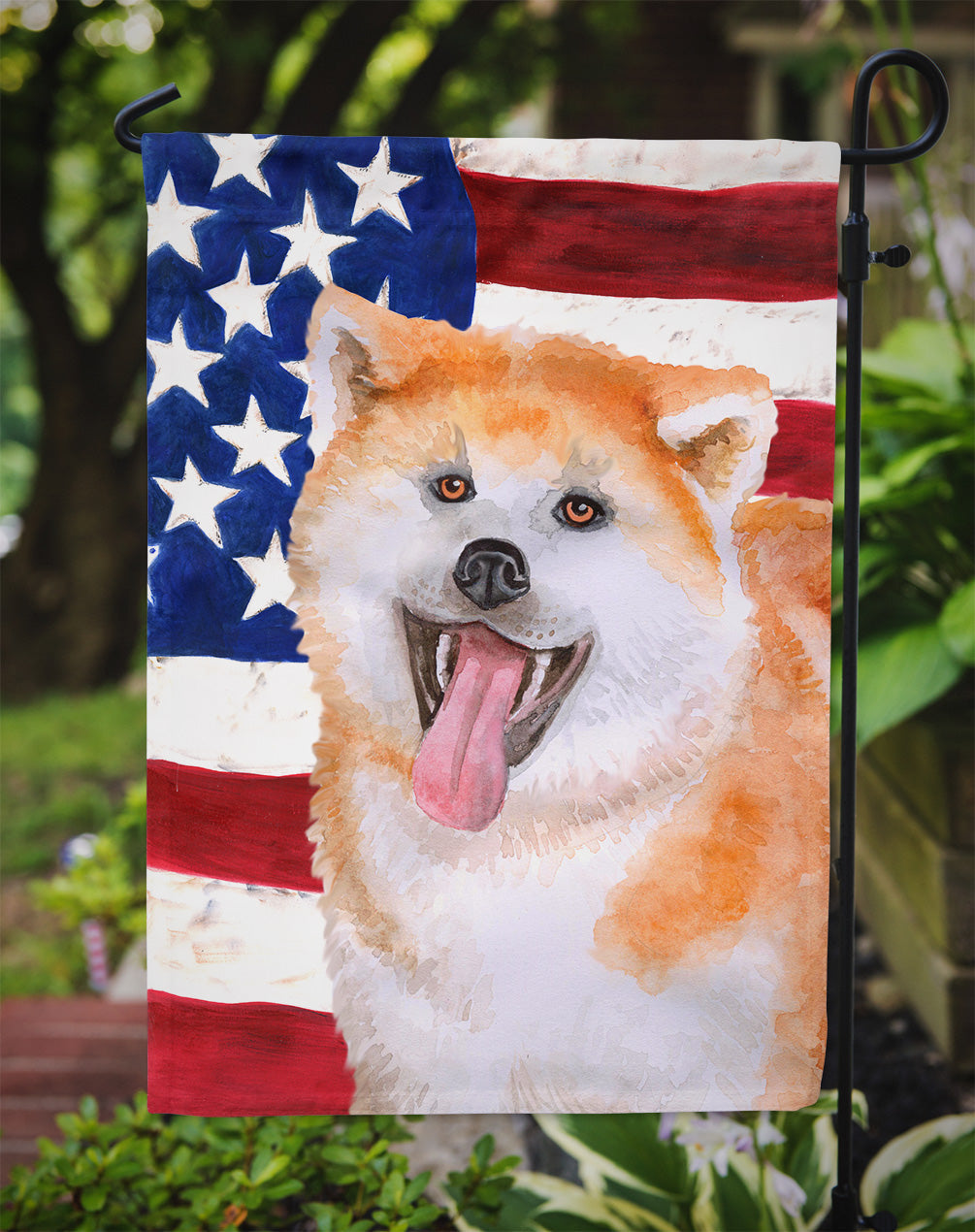 Akita Patriotic Garden Flag Mailbox Decorative Yard Banner Outside Patio Artwork for Flower Beds, Garden Size, Multicolor