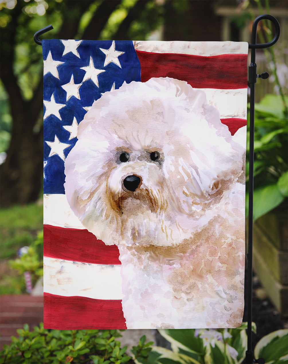 Bichon Frise #2 Patriotic Garden Flag Mailbox Decorative Yard Banner Outside Patio Artwork for Flower Beds, Garden Size, Multicolor