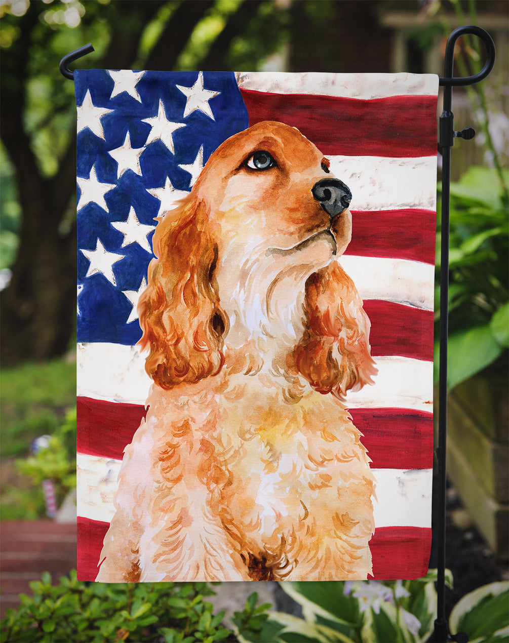 Cocker Spaniel Patriotic Garden Flag Mailbox Decorative Yard Banner Outside Patio Artwork for Flower Beds, Garden Size, Multicolor
