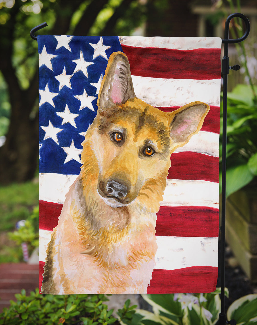 German Shepherd #2 Patriotic Garden Flag Mailbox Decorative Yard Banner Outside Patio Artwork for Flower Beds, Garden Size, Multicolor