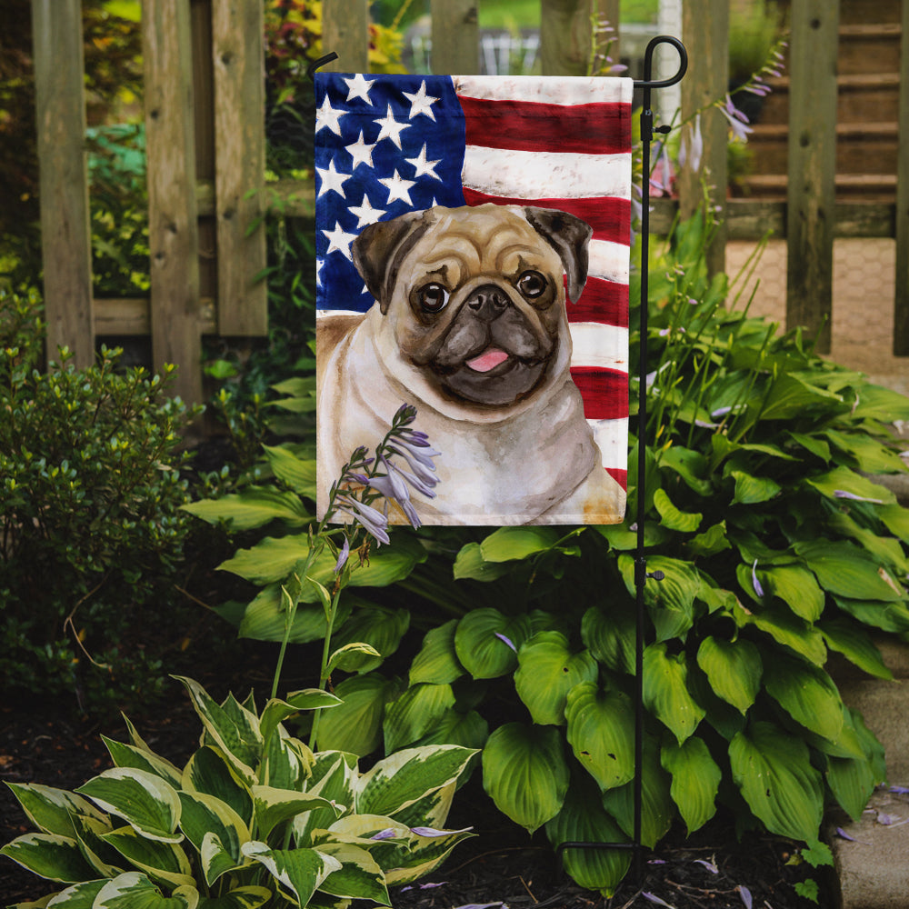 Fawn Pug Patriotic Garden Flag Mailbox Decorative Yard Banner Outside Patio Artwork for Flower Beds, Garden Size, Multicolor
