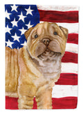 Shar Pei Puppy Patriotic Garden Flag Mailbox Decorative Yard Banner Outside Patio Artwork for Flower Beds, Garden Size, Multicolor